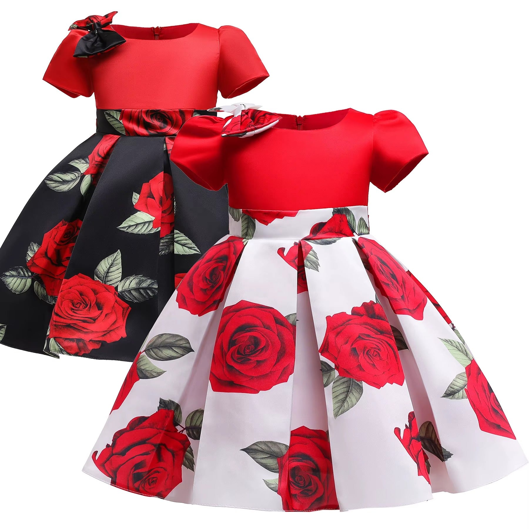 Kids Flower Ball Gown Princess Party Dress For 2Y Baby Girls