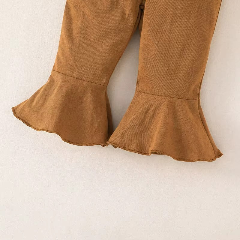 Girls 3Pcs Flower Print Top + Pants + Headband Baby Clothes Set