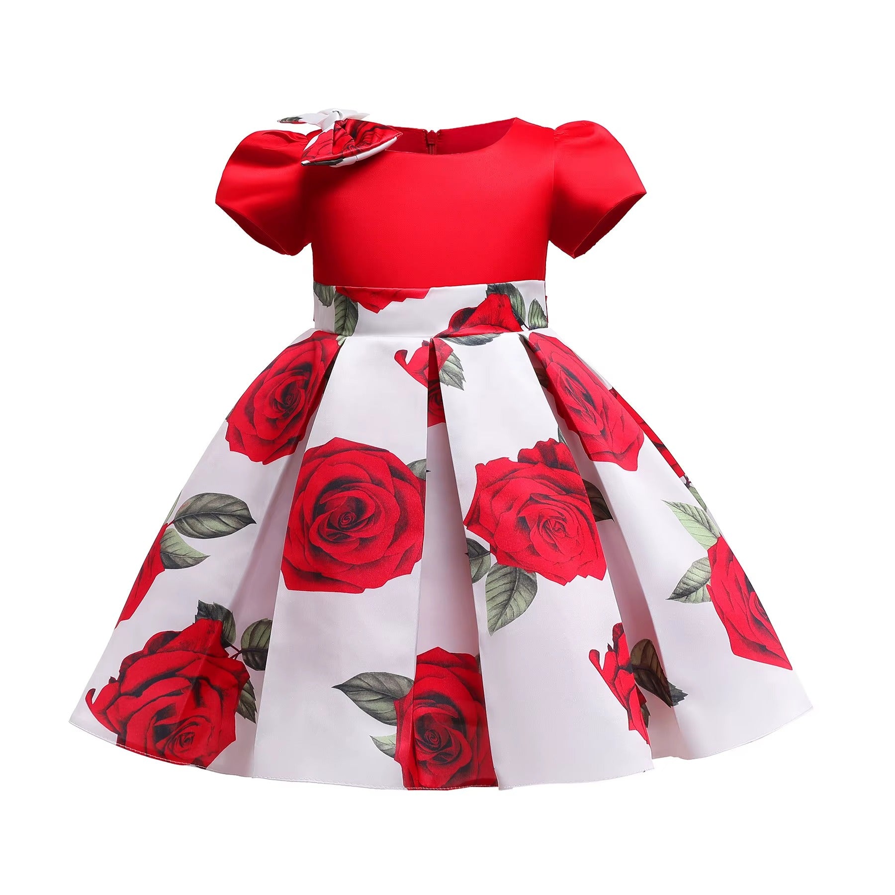 Kids Flower Ball Gown Princess Party Dress For 2Y Baby Girls